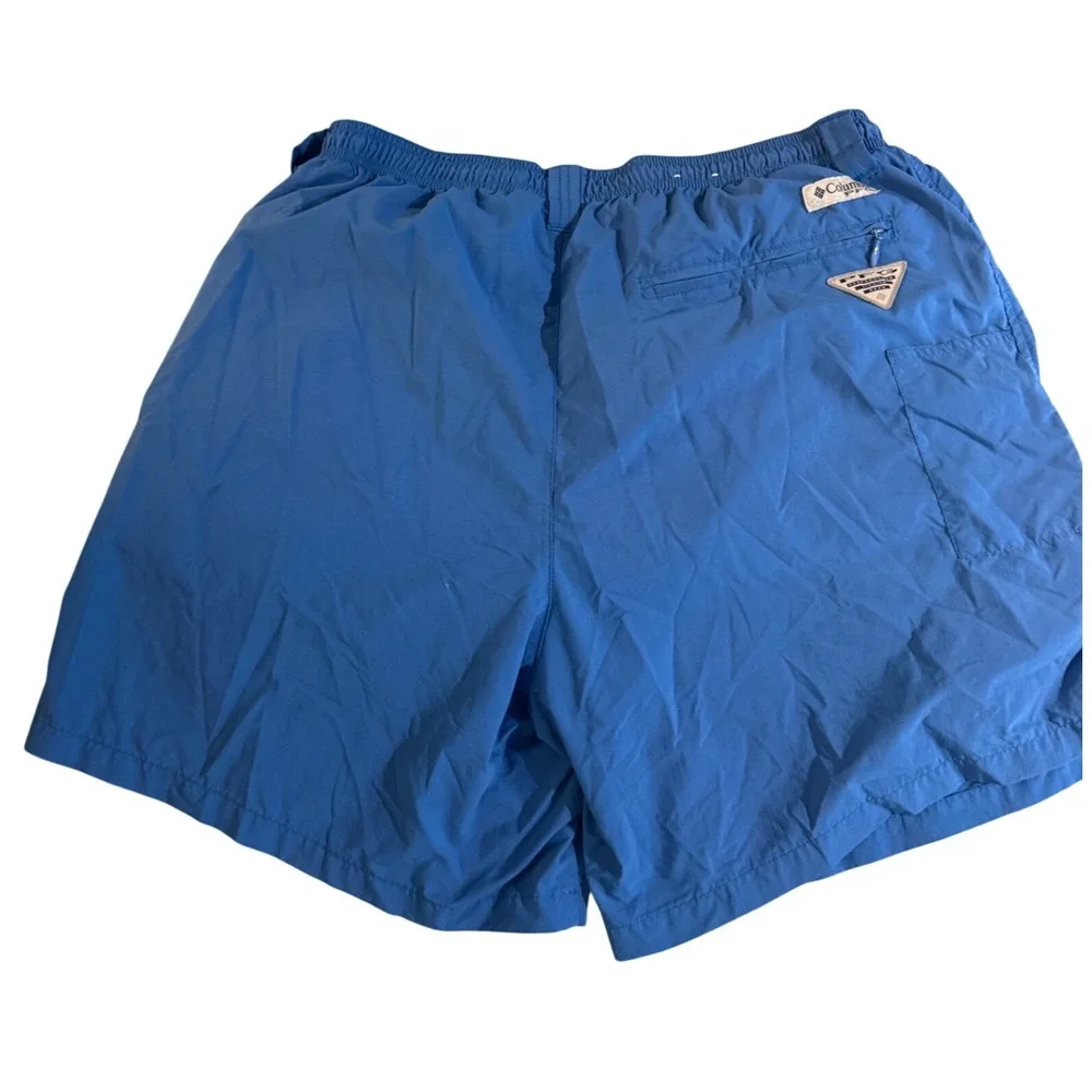 Columbia PFG Blue Performance Fishing Gear Omni-Shade Mesh Lined Shorts Mens M